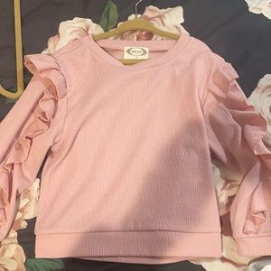 Joyfolie pink sweater ruffle shirt